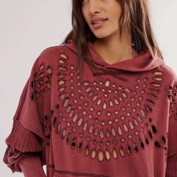 Last Call Sweatshirt 
by Free People
NWOT
COLOR- Red - Picture 1 of 7